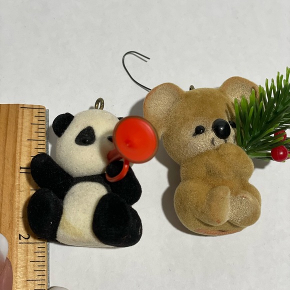 1983 Hallmark Christmas Ornaments Panda Koala bear - Picture 2 of 6